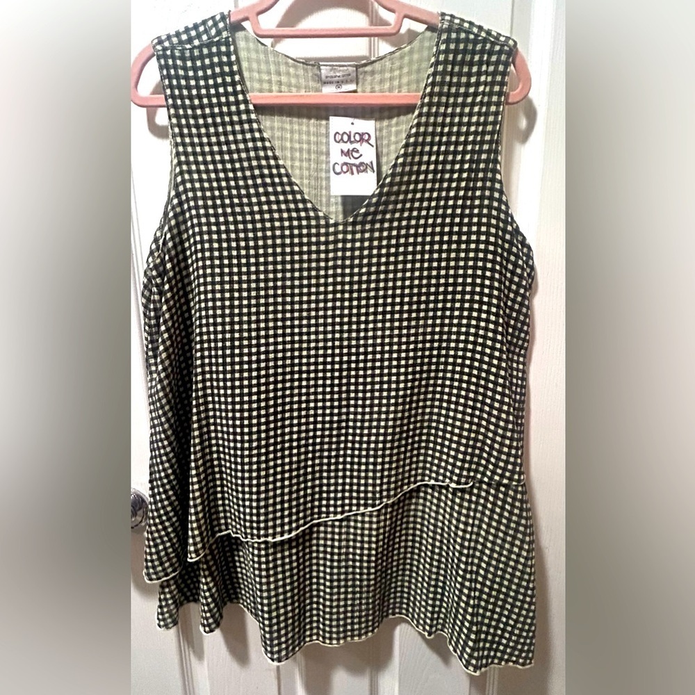NWT COTTON ON Black and White Checkered Tunic Top Size M